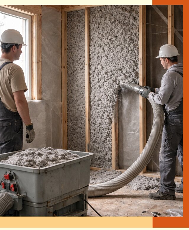 Утепление каркасного дома эковатой в Амурске от 1860 руб. | ТепломастерМрс