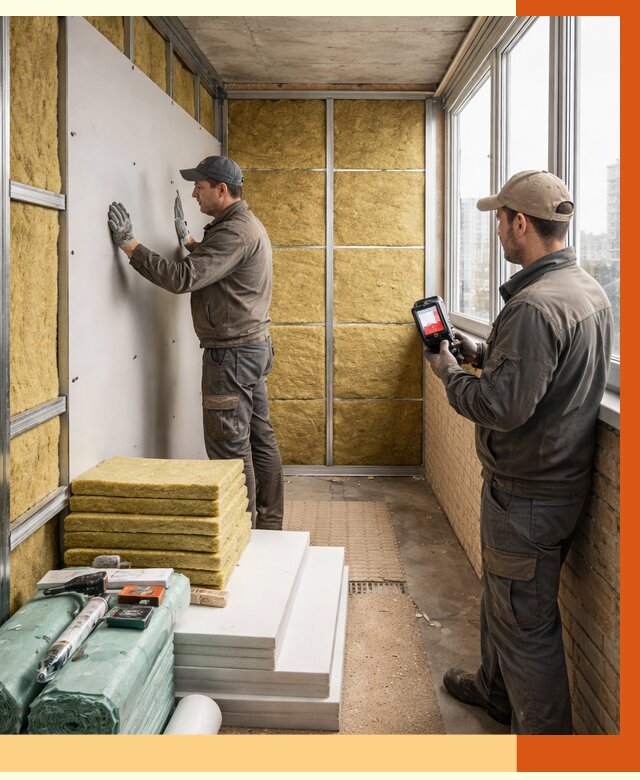 Утепление балкона в Амурске от 4649 руб. под ключ | ТепломастерМрс